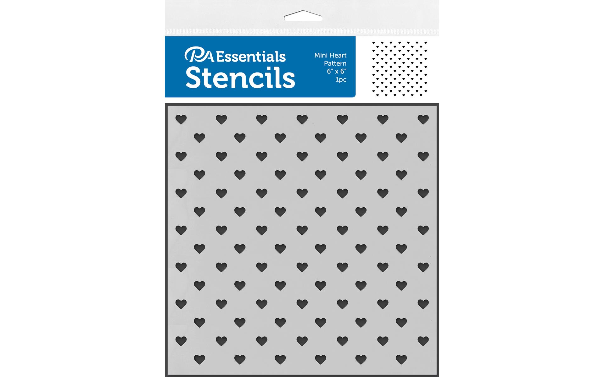 PA Essentials Stencil Mini Heart Pattern for Painting on Wood